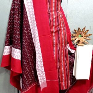 Double Ikkat Pochampally Handloom Cotton Ethnic Dress Material - VHD010