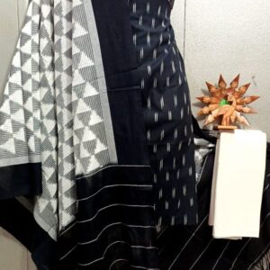 Double Ikkat Pochampally Handloom Cotton Ethnic Dress Material - VHD0106