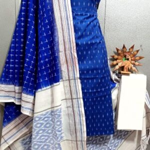 Double Ikkat Pochampally Handloom Cotton Ethnic Dress Material - VHD0112
