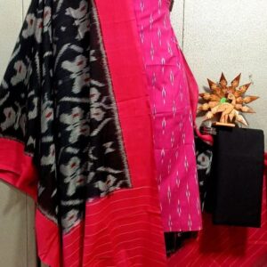 Double Ikkat Pochampally Handloom Cotton Ethnic Dress Material - VHD0124