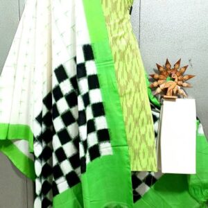 Double Ikkat Pochampally Handloom Cotton Ethnic Dress Material - VHD0127