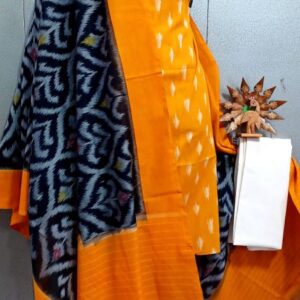 Double Ikkat Pochampally Handloom Cotton Ethnic Dress Material - VHD0131