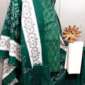 Double Ikkat Pochampally Handloom Cotton Ethnic Dress Material - VHD0031