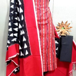 Double Ikkat Pochampally Handloom Cotton Ethnic Dress Material - VHD0042