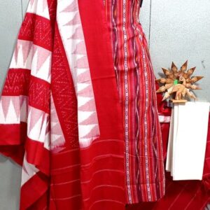 Double Ikkat Pochampally Handloom Cotton Ethnic Dress Material - VHD0043