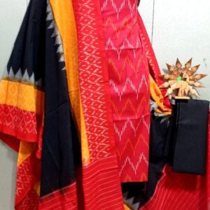 Double Ikkat Pochampally Handloom Cotton Ethnic Dress Material - VHD0044