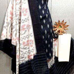 Double Ikkat Pochampally Handloom Cotton Ethnic Dress Material - VHD0047