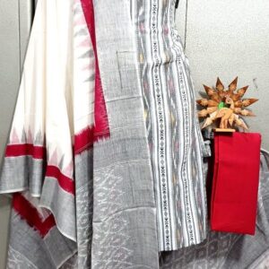 Double Ikkat Pochampally Handloom Cotton Ethnic Dress Material - VHD0058