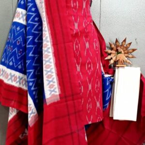 Double Ikkat Pochampally Handloom Cotton Ethnic Dress Material - VHD0065