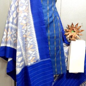 Double Ikkat Pochampally Handloom Cotton Ethnic Dress Material - VHD0072