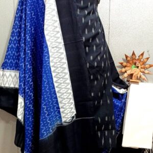 Double Ikkat Pochampally Handloom Cotton Ethnic Dress Material - VHD0093