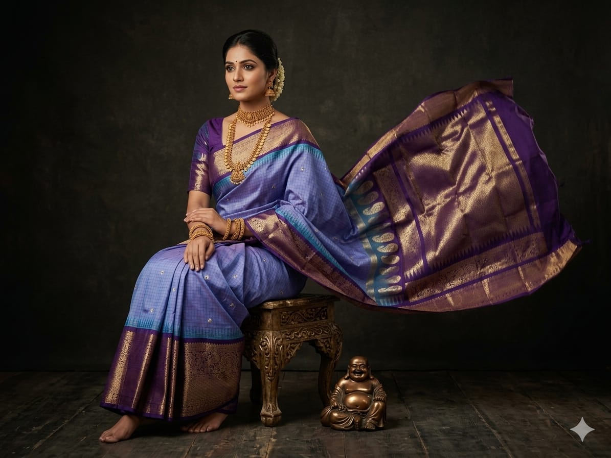 Gadwal Semi Silk Sarees With Blouse -PRSG39014