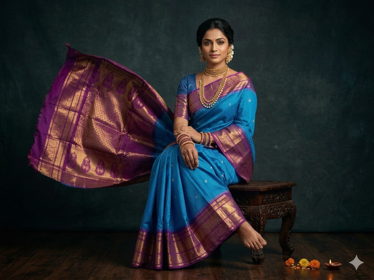 Gadwal Semi Silk Sarees With Blouse -PRSG39018