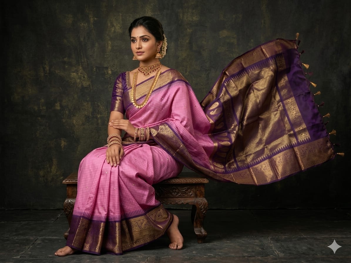 Gadwal Semi Silk Sarees With Blouse -PRSG39021