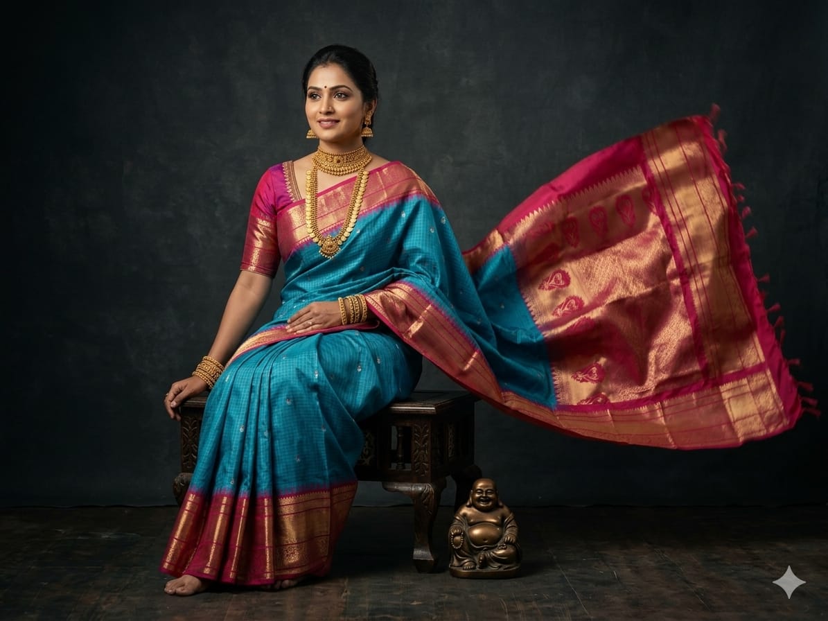 Gadwal Semi Silk Sarees With Blouse -PRSG39006