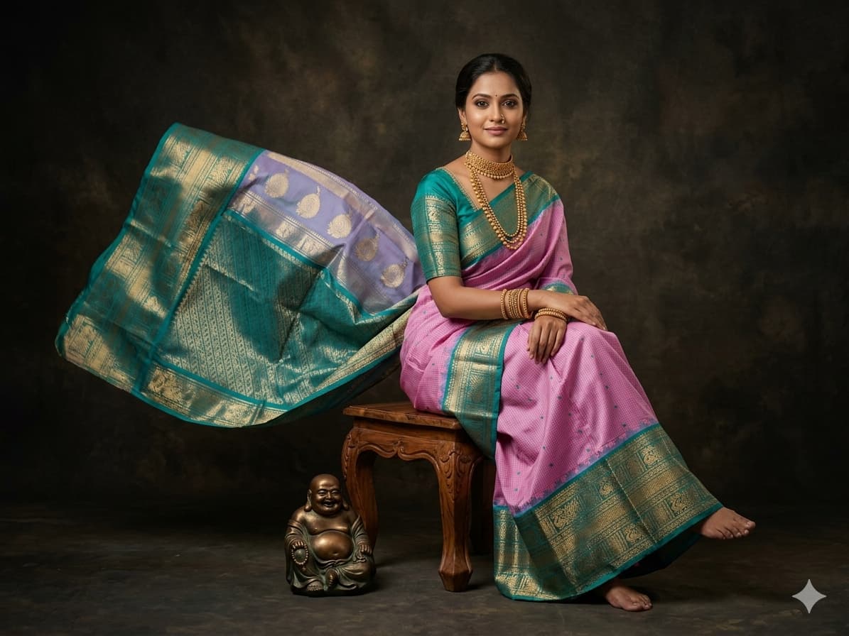 Gadwal Semi Silk Sarees With Blouse -PRSG39009