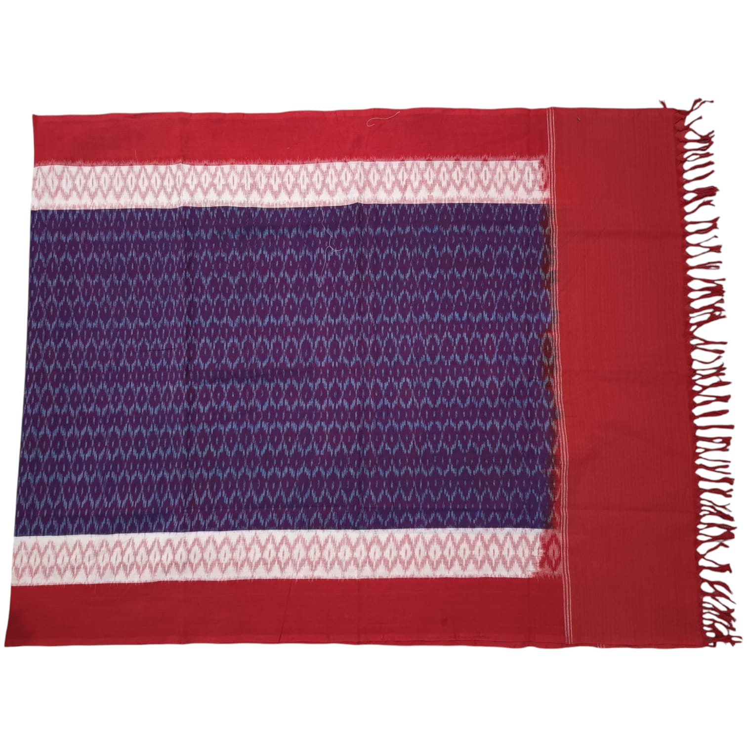 Pochampally Double ikkat cotton Dupattas | Double Weaving Handloom | Length 2.5 Meters - IKD00017