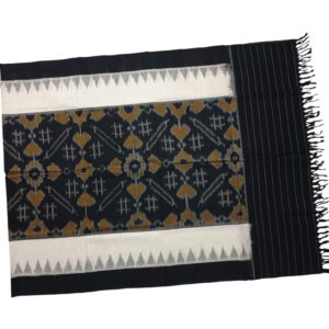 Pochampally Double ikkat cotton Dupattas | Double Weaving Handloom | Length 2.5 Meters - IKD00019