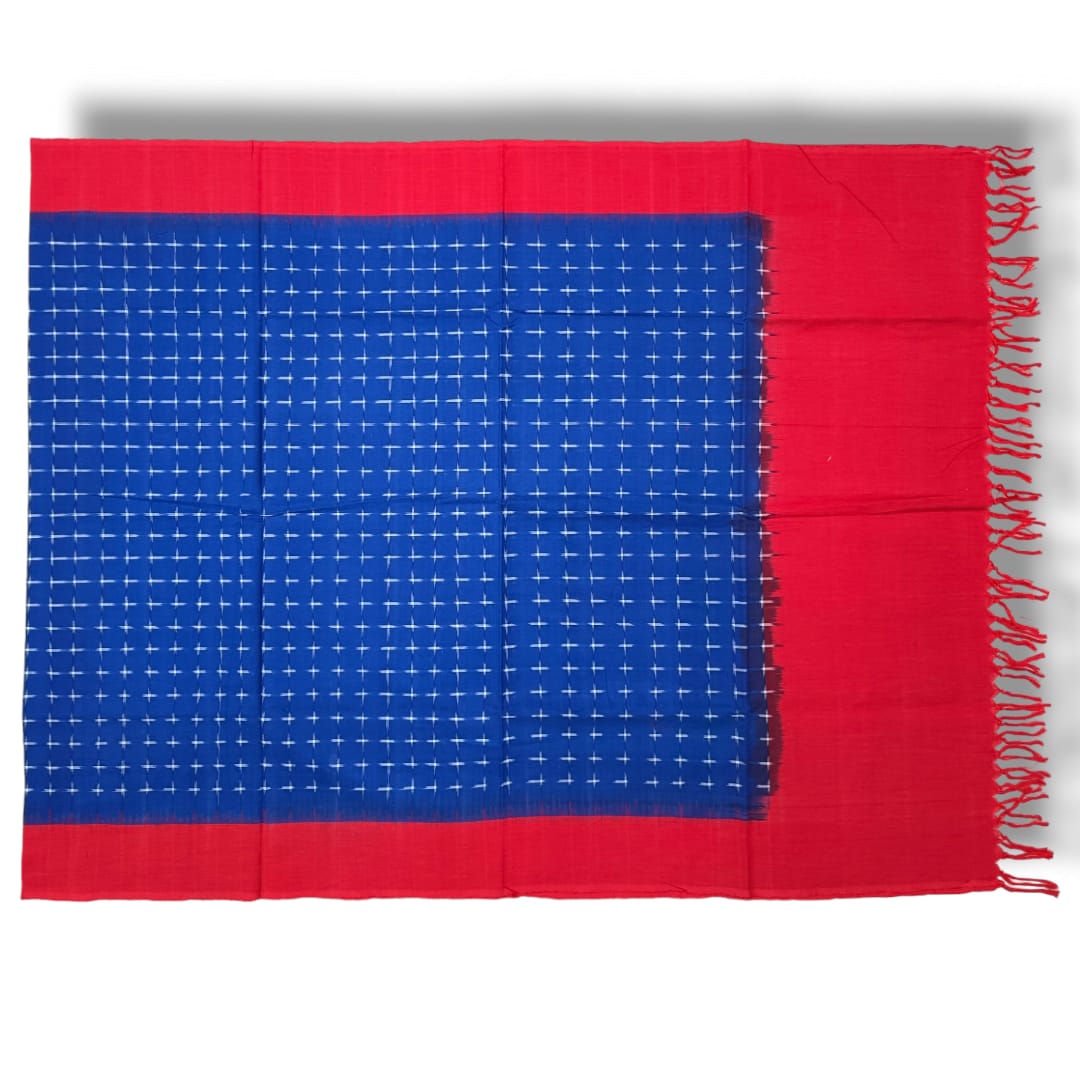 Pochampally Double ikkat cotton Dupattas | Double Weaving Handloom | Length 2.5 Meters - IKD0002