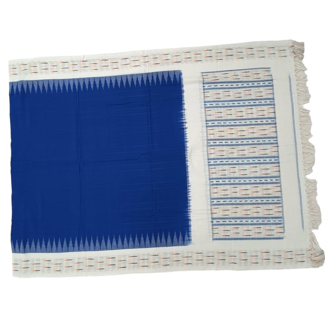 Pochampally Double ikkat cotton Dupattas | Double Weaving Handloom | Length 2.5 Meters - IKD00027