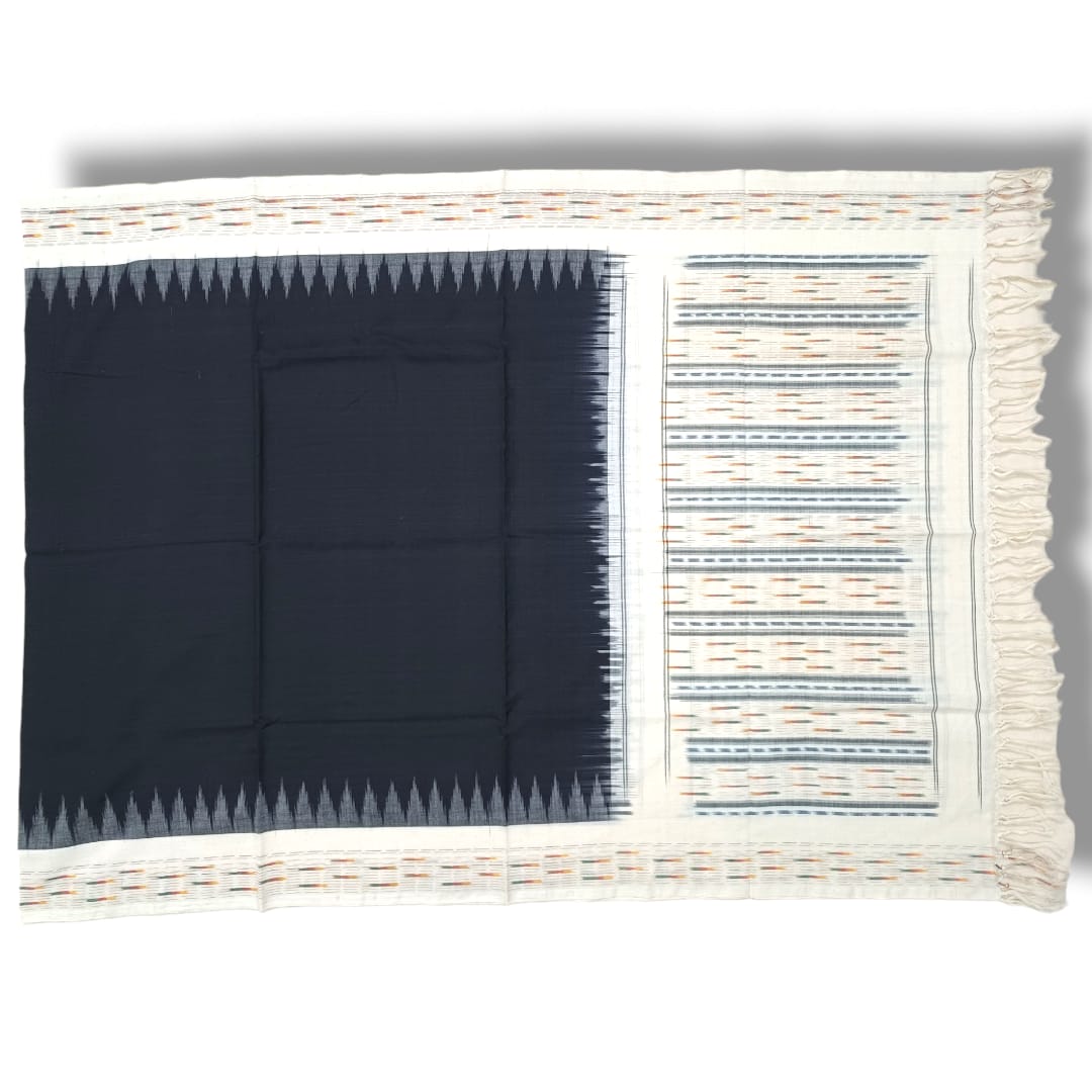 Pochampally Double ikkat cotton Dupattas | Double Weaving Handloom | Length 2.5 Meters - IKD00046