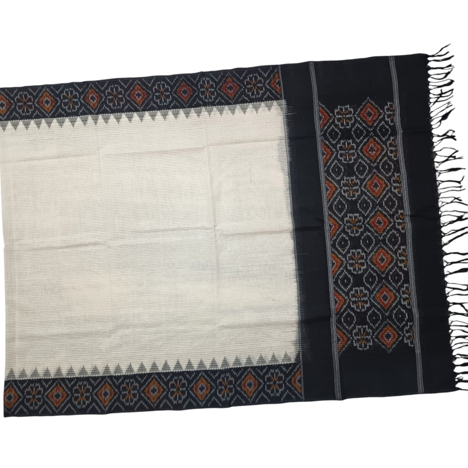 Pochampally Double ikkat cotton Dupattas | Double Weaving Handloom | Length 2.5 Meters - IKD00079