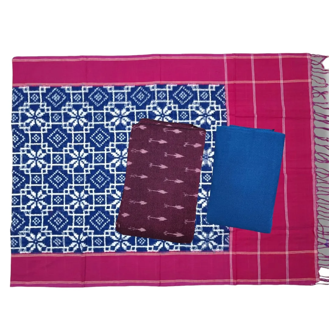 Double Ikkat telia rumal dress materials, Pochampally Ikkat suits, telia rumal suits, Pochampally Ikkat handloom telia rumal salwar suits.