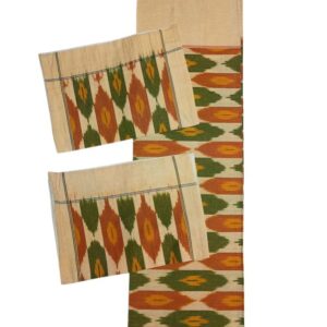 Pochampally Ikkat King Size Bedsheet with 2 Pillow Covers - IKDB0001