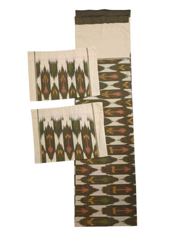 Pochampally Ikkat King Size Bedsheet with 2 Pillow Covers - IKDB00010