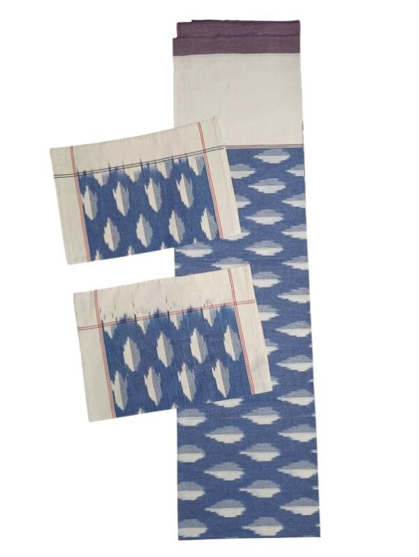 Pochampally Ikkat King Size Bedsheet with 2 Pillow Covers - IKDB00016