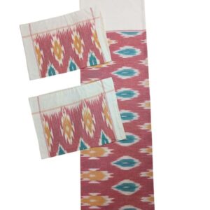 Pochampally Ikkat King Size Bedsheet with 2 Pillow Covers - IKDB00017