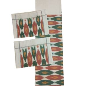 Pochampally Ikkat King Size Bedsheet with 2 Pillow Covers - IKDB0006