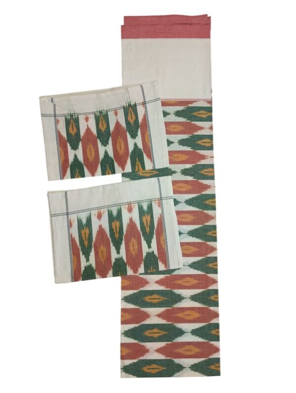 Pochampally Ikkat King Size Bedsheet with 2 Pillow Covers - IKDB0006