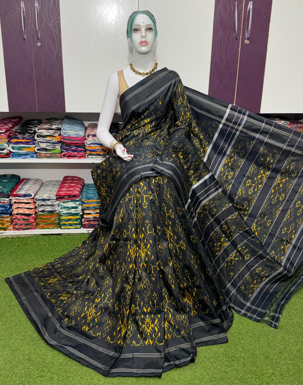 Pochampally silk sarees, ikkat silk sarees with blouse, pochampally ikkat sarees, double ikkat silk sarees, Pattu sarees