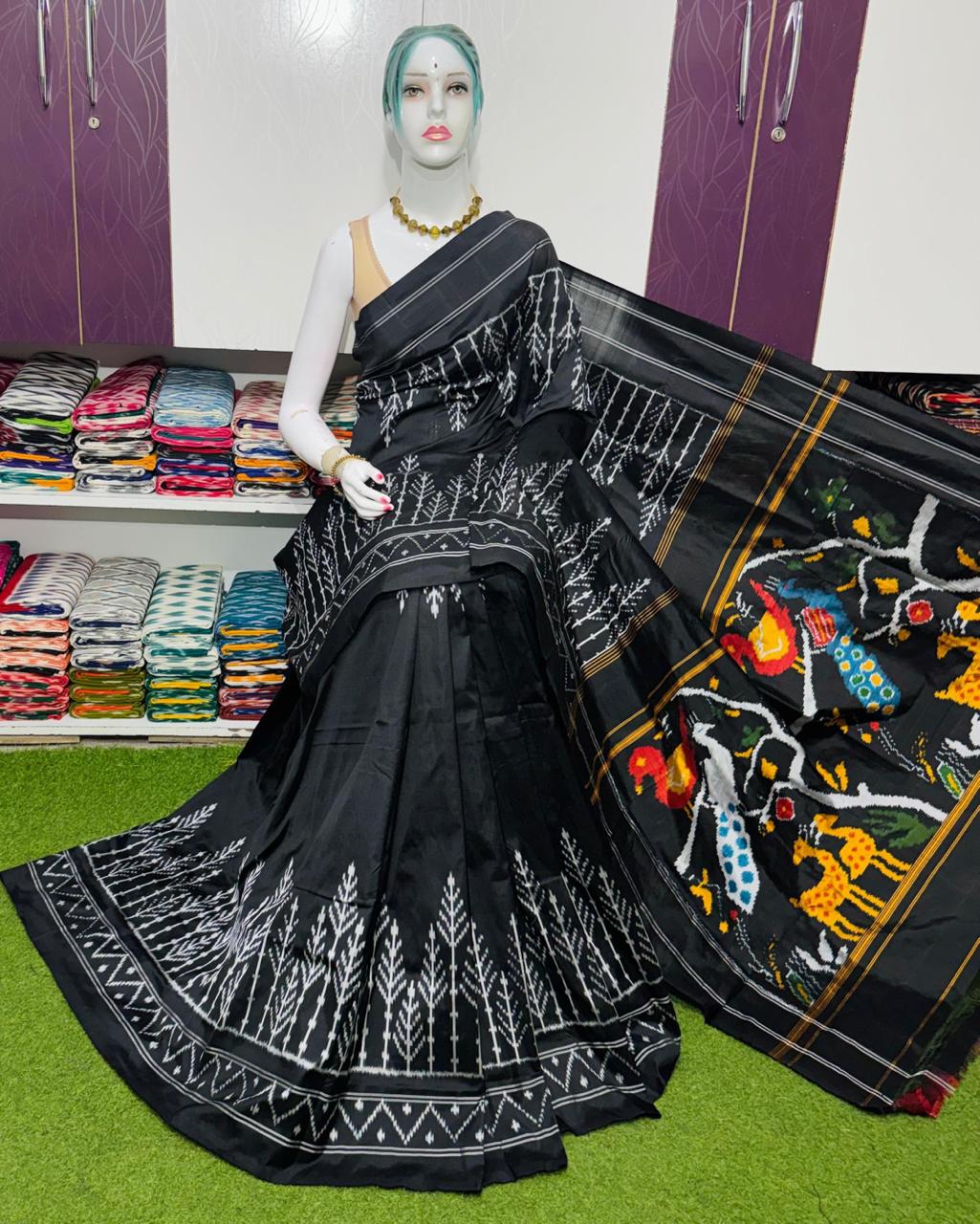 Pochampally silk sarees, ikkat silk sarees with blouse, pochampally ikkat sarees, double ikkat silk sarees, Pattu sarees
