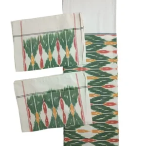 Pochampally Ikkat Double THICK Bedsheet with 2 Pillow Covers - IKTB0013