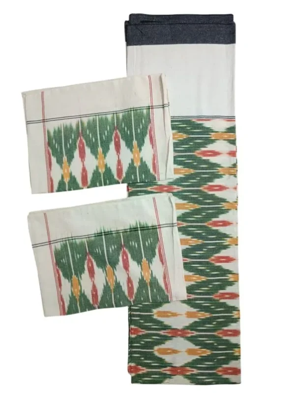 Pochampally Ikkat Double THICK Bedsheet with 2 Pillow Covers - IKTB0013
