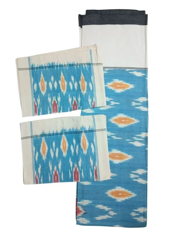 Pochampally Ikkat Double THICK Bedsheet with 2 Pillow Covers - IKTB0014