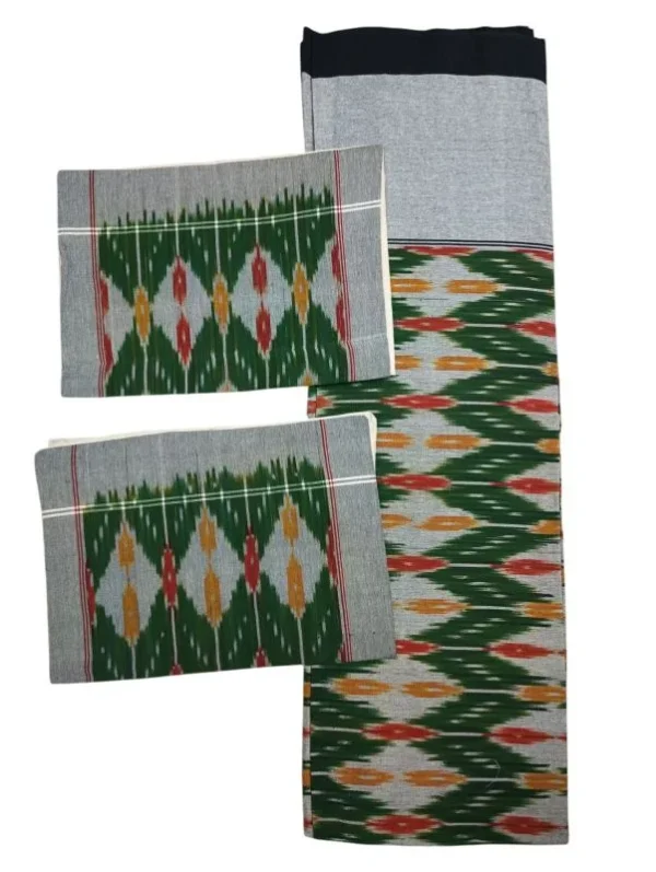 Pochampally Ikkat Double THICK Bedsheet with 2 Pillow Covers - IKTB0016