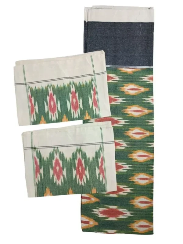 Pochampally Ikkat Double THICK Bedsheet with 2 Pillow Covers - IKTB0021