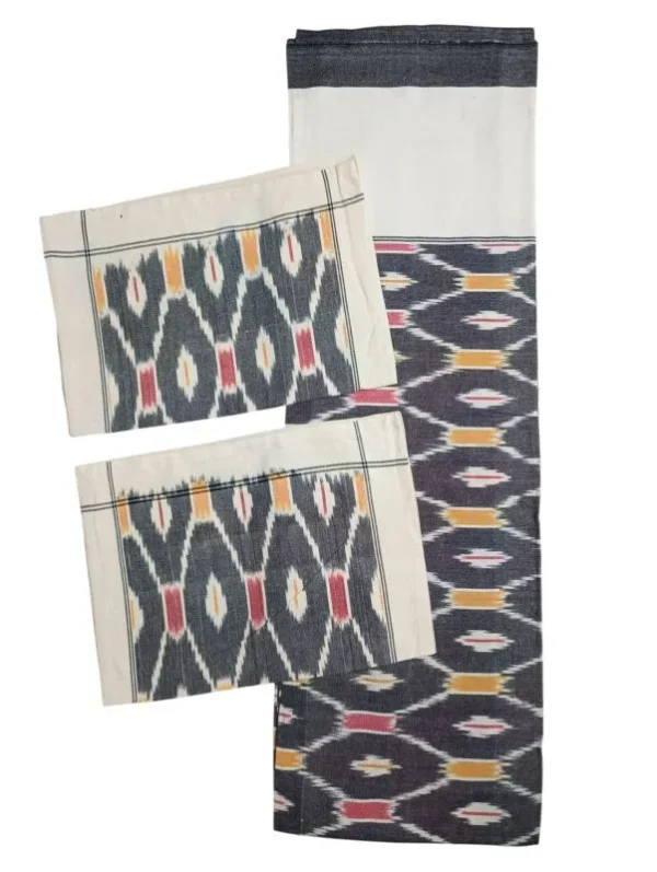 Pochampally Ikkat Double THICK Bedsheet with 2 Pillow Covers - IKTB0022