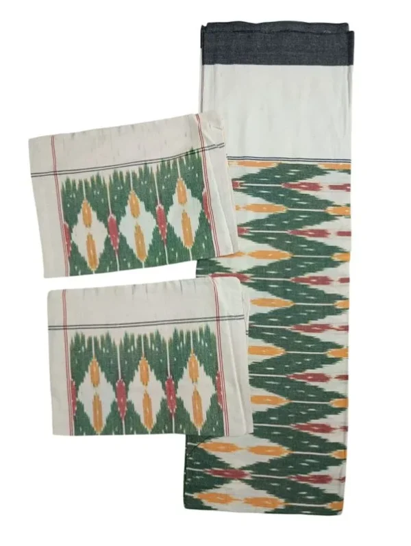 Pochampally Ikkat Double THICK Bedsheet with 2 Pillow Covers - IKTB0023