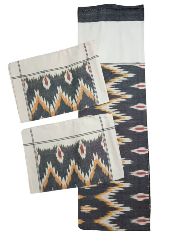 Pochampally Ikkat Double THICK Bedsheet with 2 Pillow Covers - IKTB0024