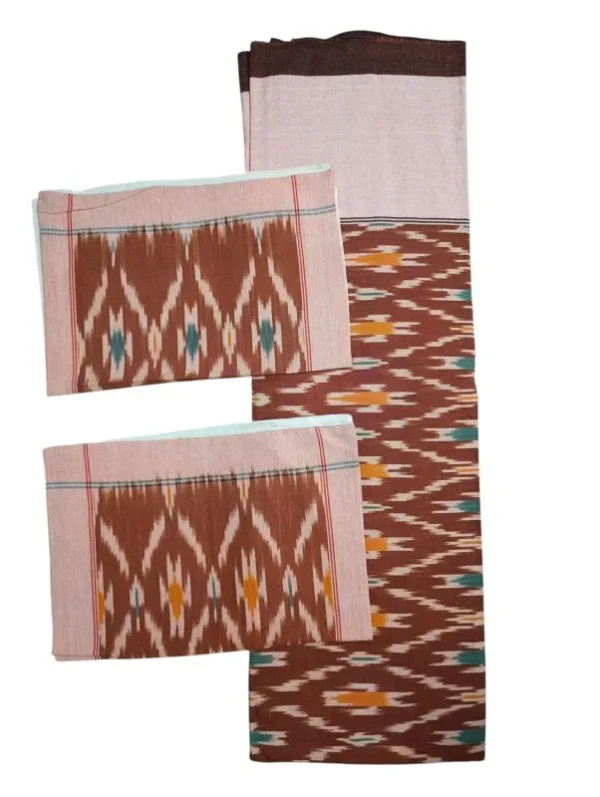Pochampally Ikkat Double THICK Bedsheet with 2 Pillow Covers - IKTB0025