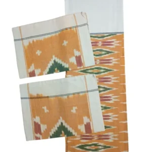 Pochampally Ikkat Double THICK Bedsheet with 2 Pillow Covers - IKTB0026
