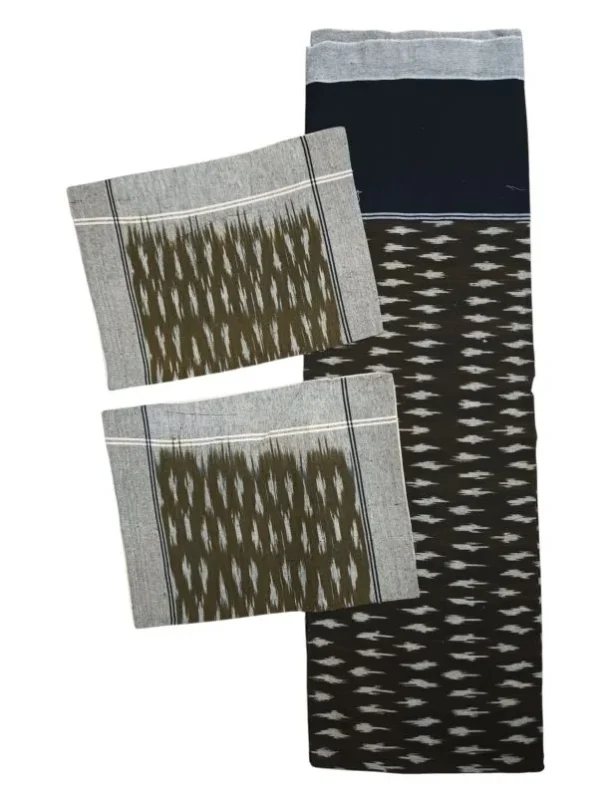 Pochampally Ikkat Double THICK Bedsheet with 2 Pillow Covers - IKTB0027