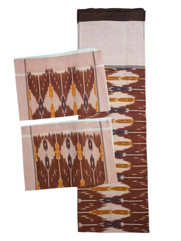 Pochampally Ikkat Double THICK Bedsheet with 2 Pillow Covers - IKTB0029