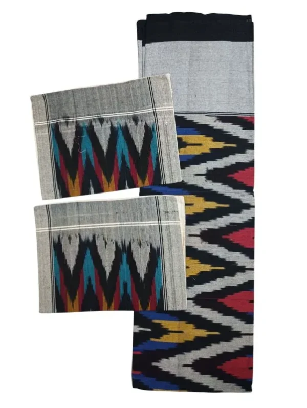 Pochampally Ikkat Double THICK Bedsheet with 2 Pillow Covers - IKTB003