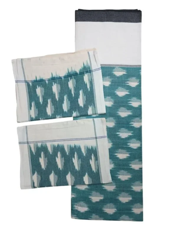 Pochampally Ikkat Double THICK Bedsheet with 2 Pillow Covers - IKTB0030