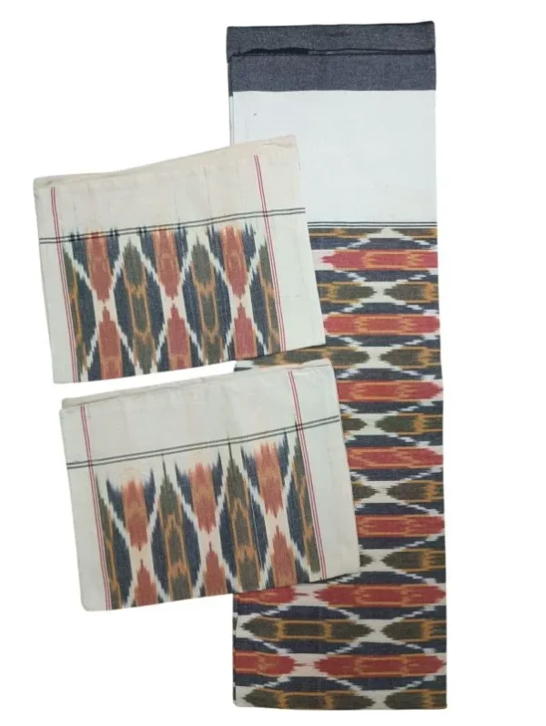 Pochampally Ikkat Double THICK Bedsheet with 2 Pillow Covers - IKTB0031